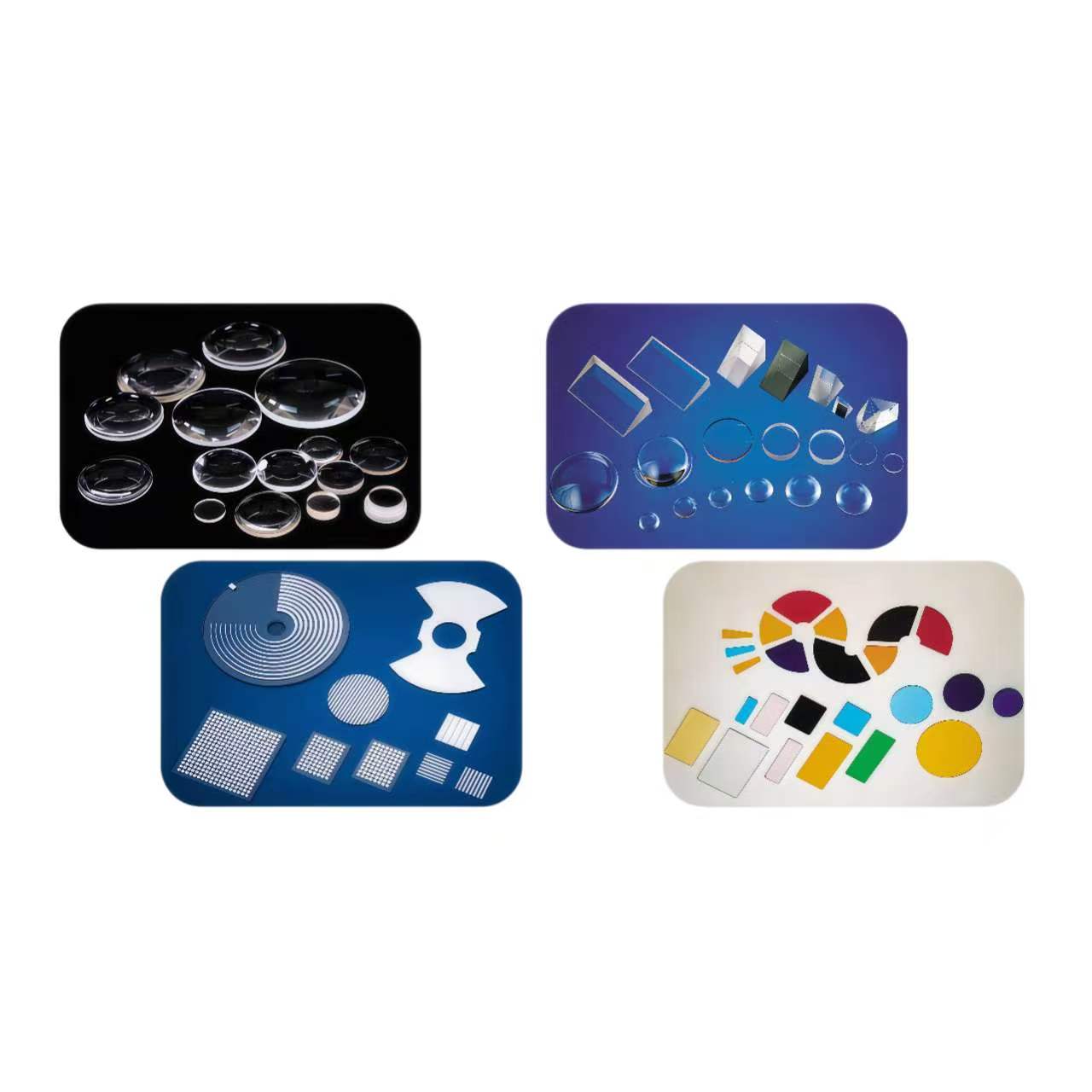 Optical components including condenser lenses and custom optical assemblies, manufactured with precision optical polishing and tight dimensional control