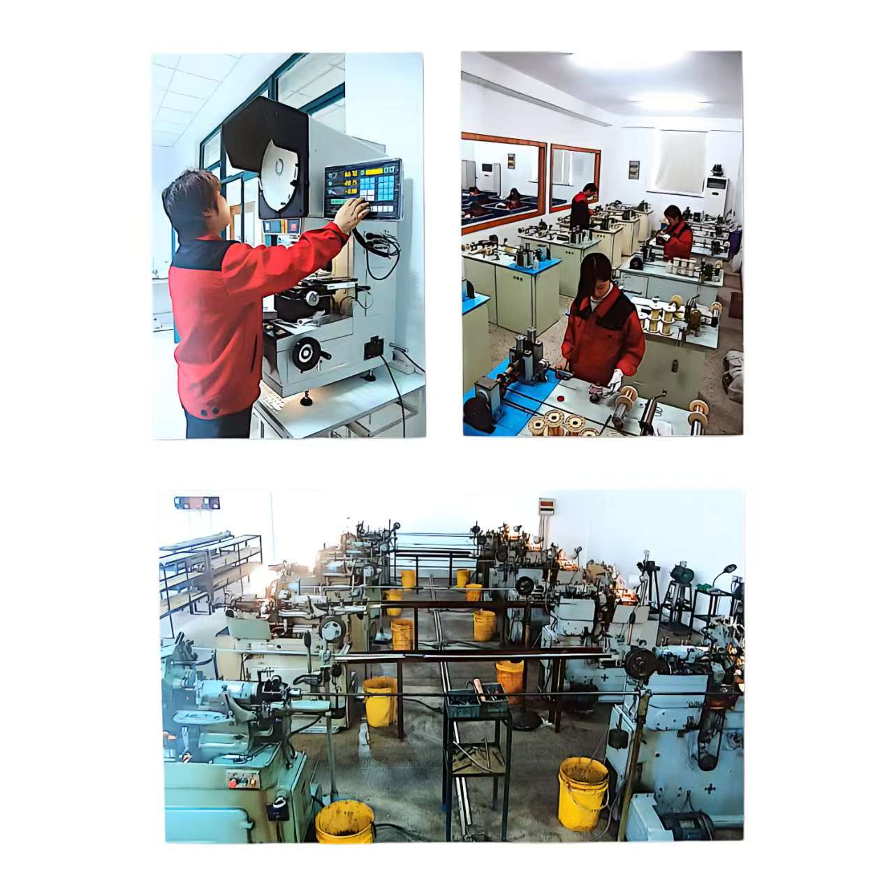 Precision hairspring manufacturing factory, showing production line and quality control