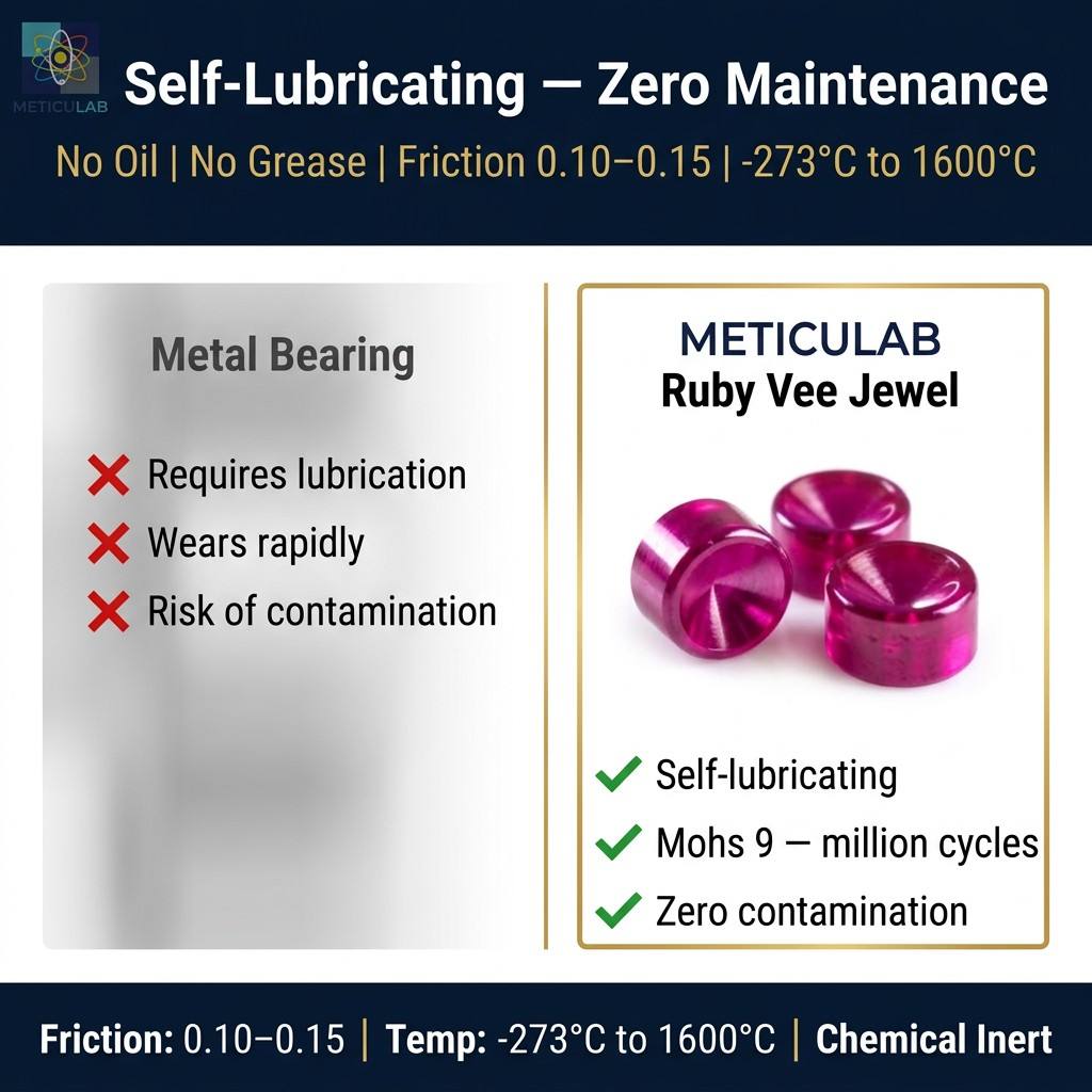 METICULAB™ Precision Vee Jewel Bearing | Synthetic Ruby Sapphire Cone Pivot | OD 0.60-20.00mm