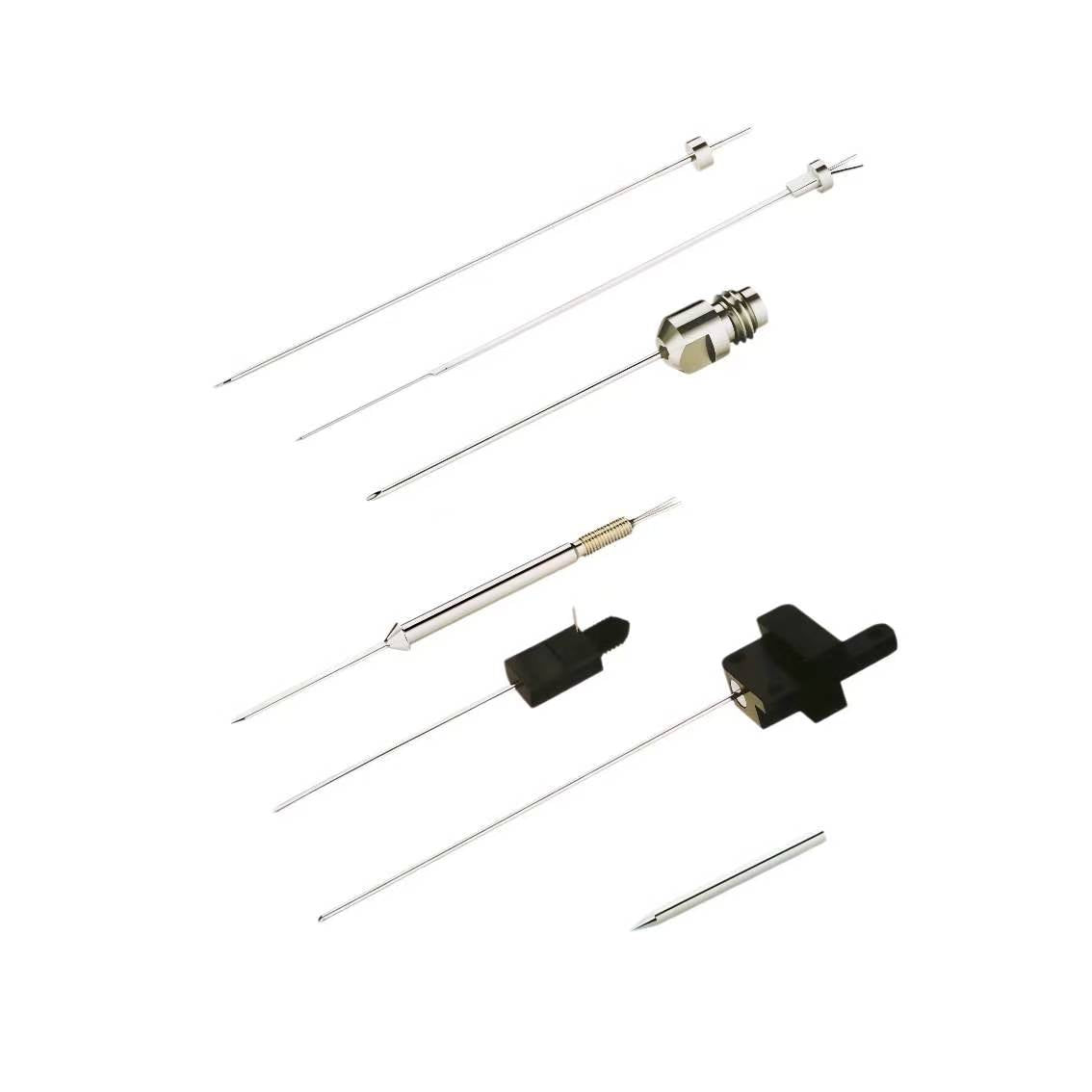 Hematology analyzer reagent piercing needle with vent slot, stainless steel lab component