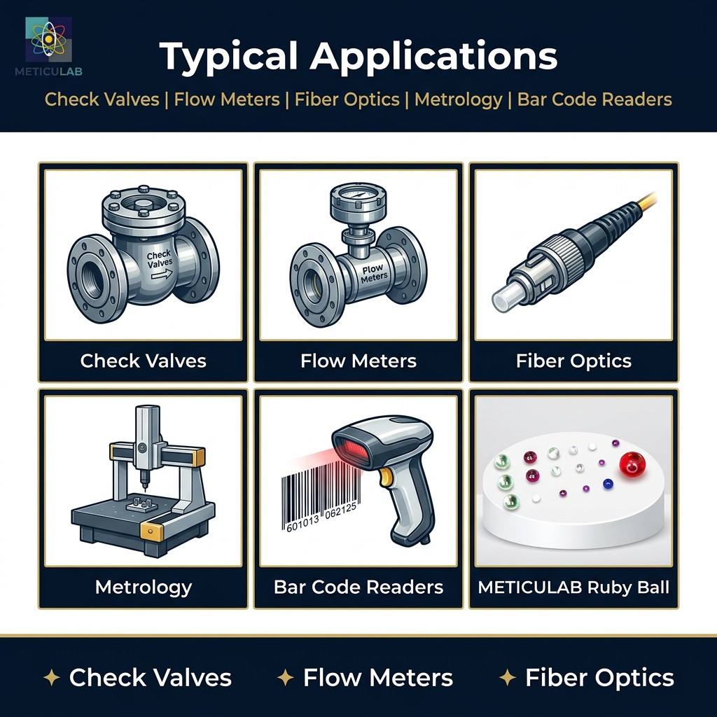 METICULAB™ Precision Sapphire Ruby Balls | G3 G5 G10 Grade | 0.30-12.00mm | Check Valve & Metrology