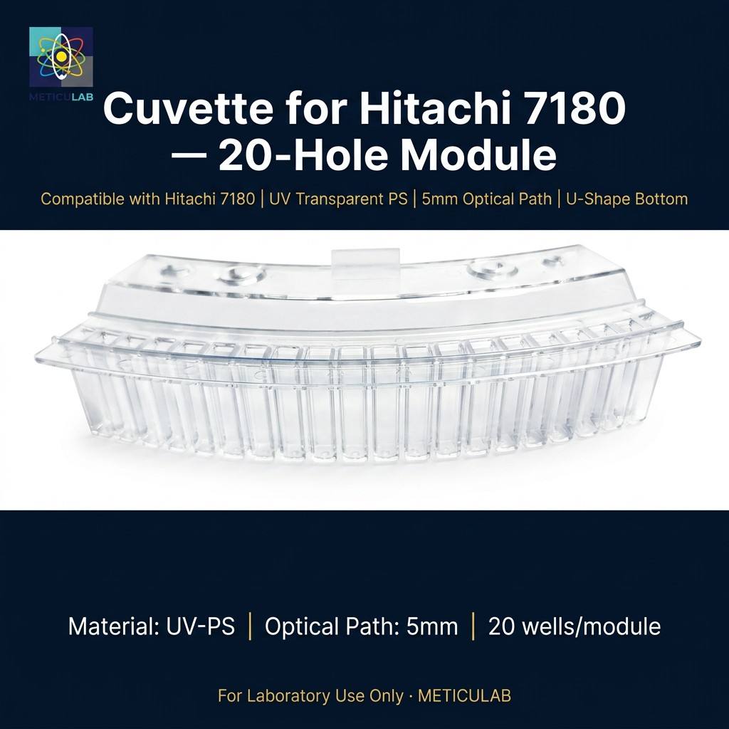 METICULAB™ Compatible Reaction Cuvette for Hitachi 7180 7600 | Multi-Cell Optical Grade Replacement