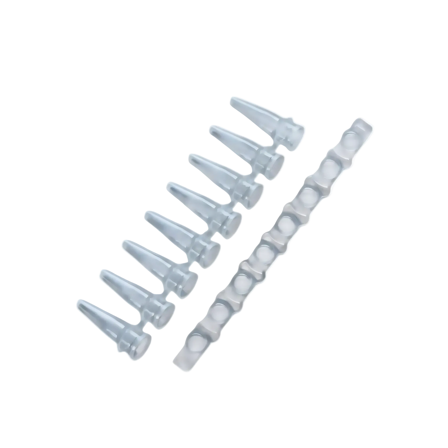 PCR 8-strip tubes with sealing film, compatible with standard PCR instruments