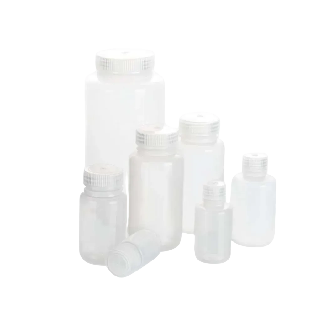 Autoclavable white PP reagent bottles for general laboratory storage